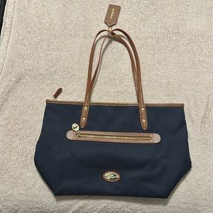 COACH Blue Nylon and Leather Kelsey Shopper Tote